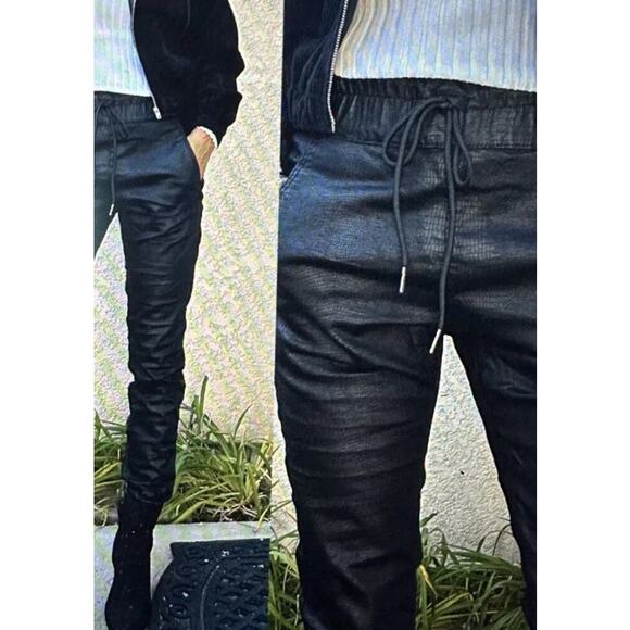 Flog Bevy Flog Shely Black Snake Drawstring Waist Pull on Pants sz 28 EUC - Picture 6 of 10